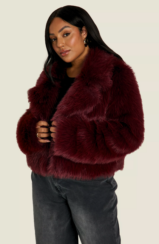 Burgundy Fur Coat