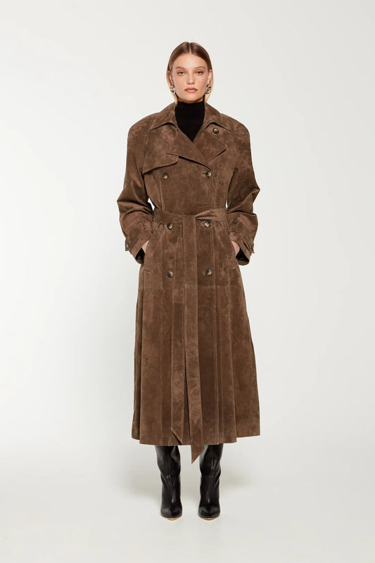 Suede Trench Coat