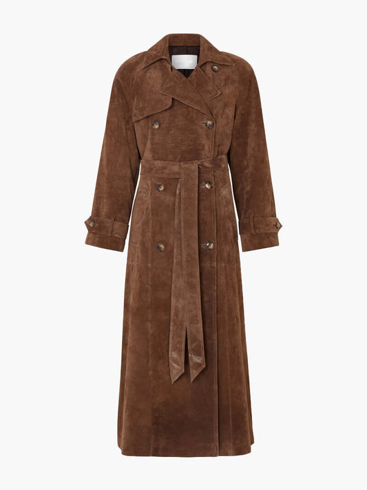 Suede Trench Coat